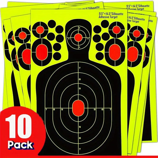 10pcs 9.5"x14.5" Shooting Range Paper Silhouette Splatter Targets For Military Training