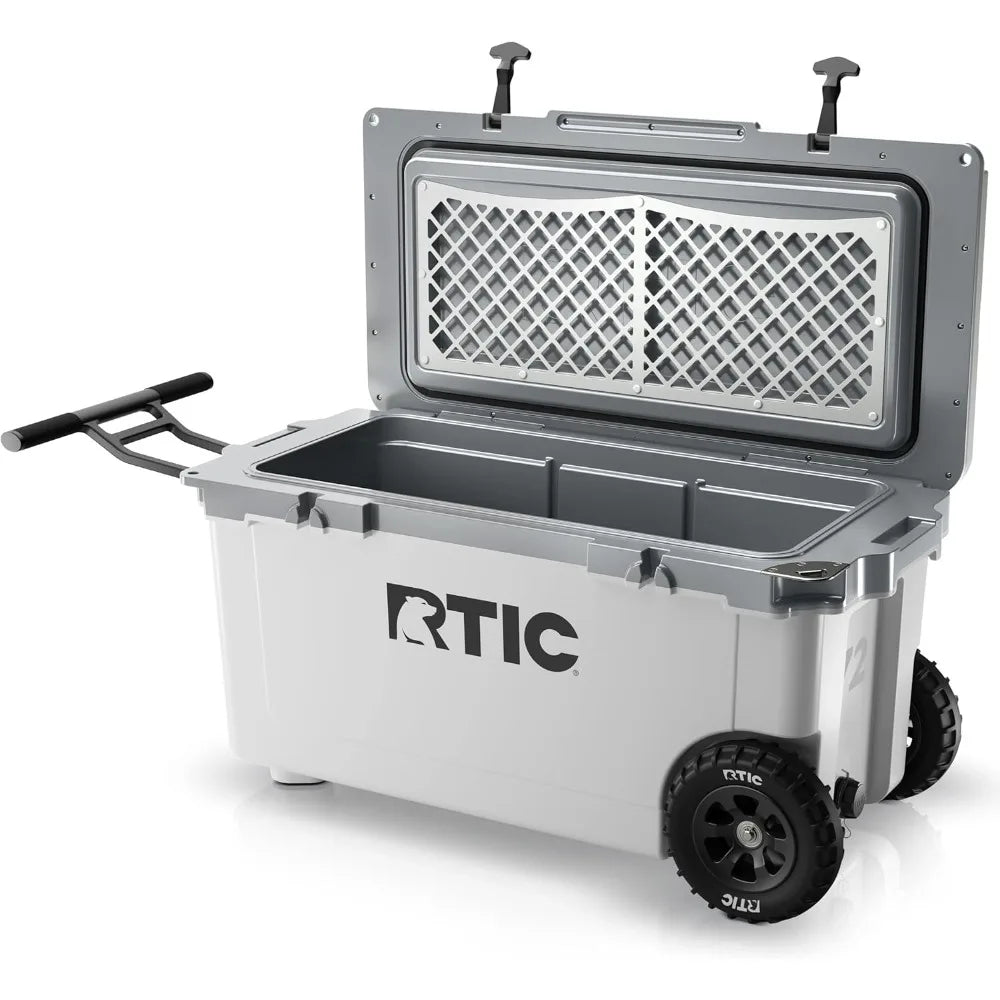 72 Quart Ultra-Light Wheeled Cooler Hard Insulated Portable Ice Chest Box for Beach, Drink, Beverage, Camping, Picnic
