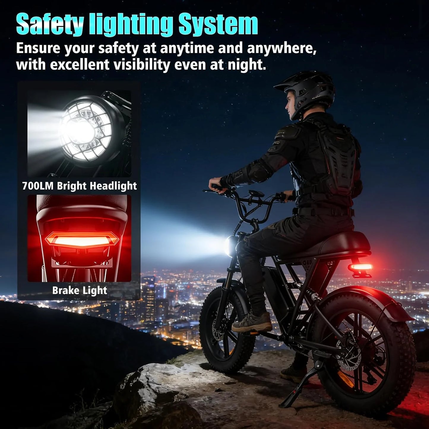 Electric Bike 20"x4.0 Fat Tire Ebike for Adults 1500W Peak Electric Mountain Bike 32mph Ebike UL 2849