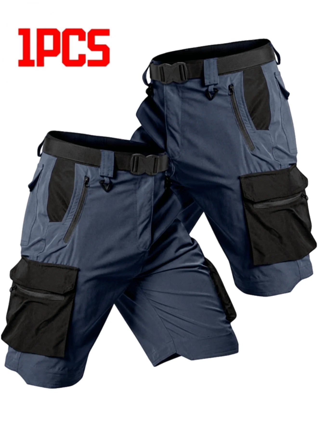 Mens Cargo Shorts Casual Lightweight Quick-Dry Breathable Multi-Pocket Zippered Shorts