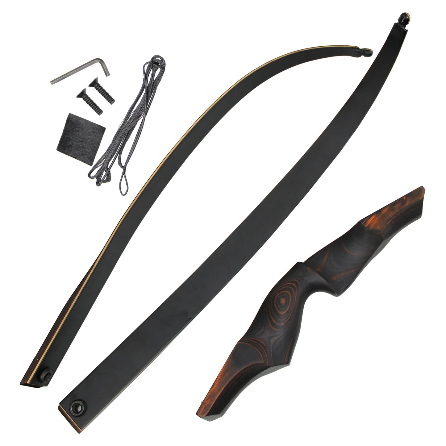 Recurve Bow 60" 40-60lbs Takedown with Bamboo Core Limbs Wooden Riser Right Hand for Archery Hunting Shooting Accessories