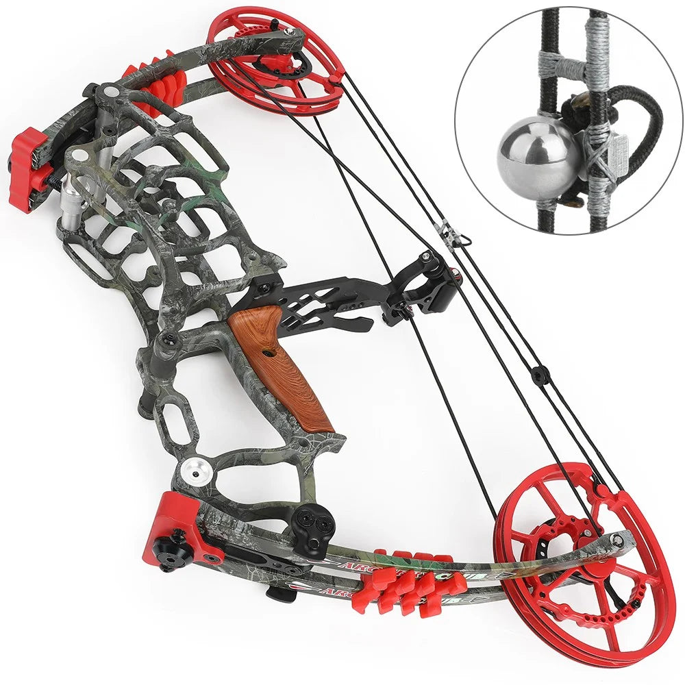 Compound Dual-use Bow Set 30-60lbs Adjustable Draw Weight 19" Axle 80% Let-off 420FPS High Speed Steel Ball Compatible Right Hand for Adults Outdoor Hunting Target Shooting Archery Accessories