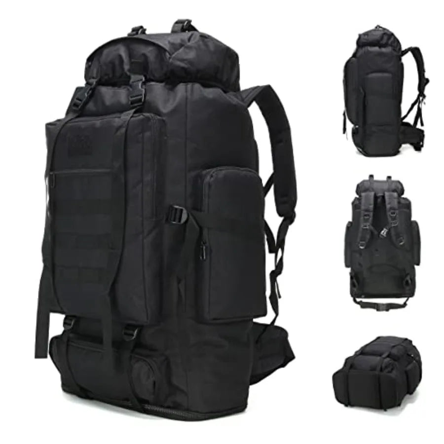 100L Hiking Camping Backpack MOLLE Rucksack Waterproof Daypack