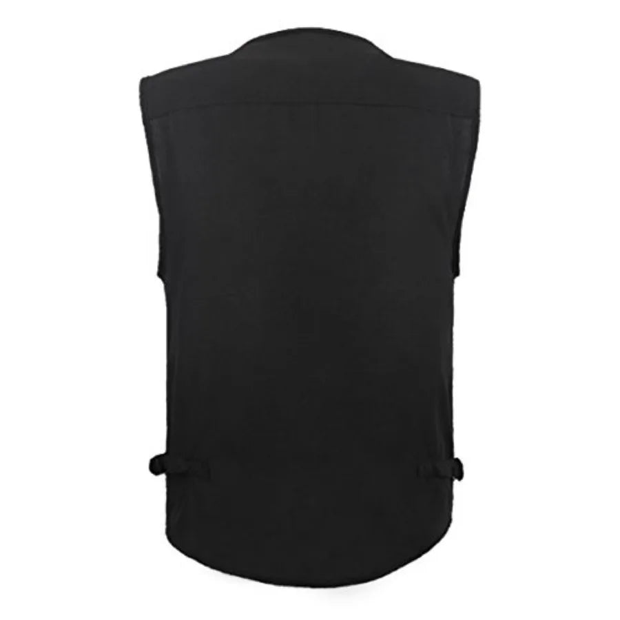 Men's Poplin Outdoors Travel Sports Multi-Pockets Work Fishing Vest
