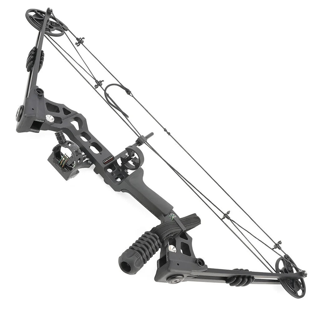 Archery Compound Bow with Spine 500 Carbon Arrows 20-70lbs Adjustable 320FPS High-Strength Alloy Handle RH/LH for Adults Beginners Hunting Shooting Target Practice Outdoor Sports Accessories