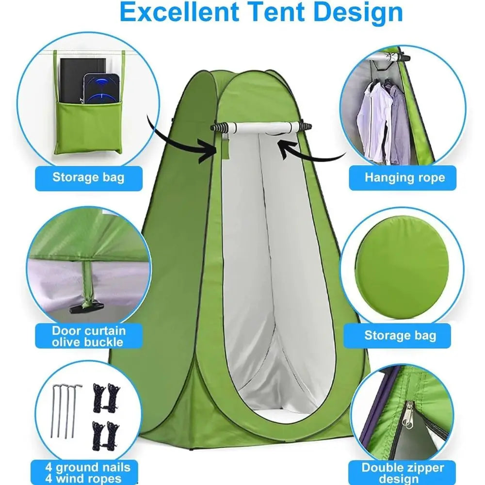 Portable Toilet for Camping, Foldable Travel Toilet for Adults, Heavy Duty 190lbs Capacity Commode for Car, Road Trip, Outdoor E