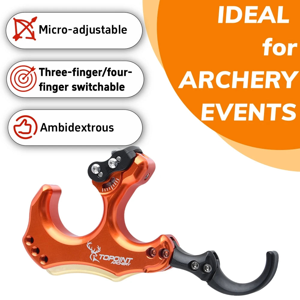 TP460 Compound Bow Release 3/4 Finger Thumb Trigger Back Tension Caliper for Left Right Hand Archery Hunting Target Use