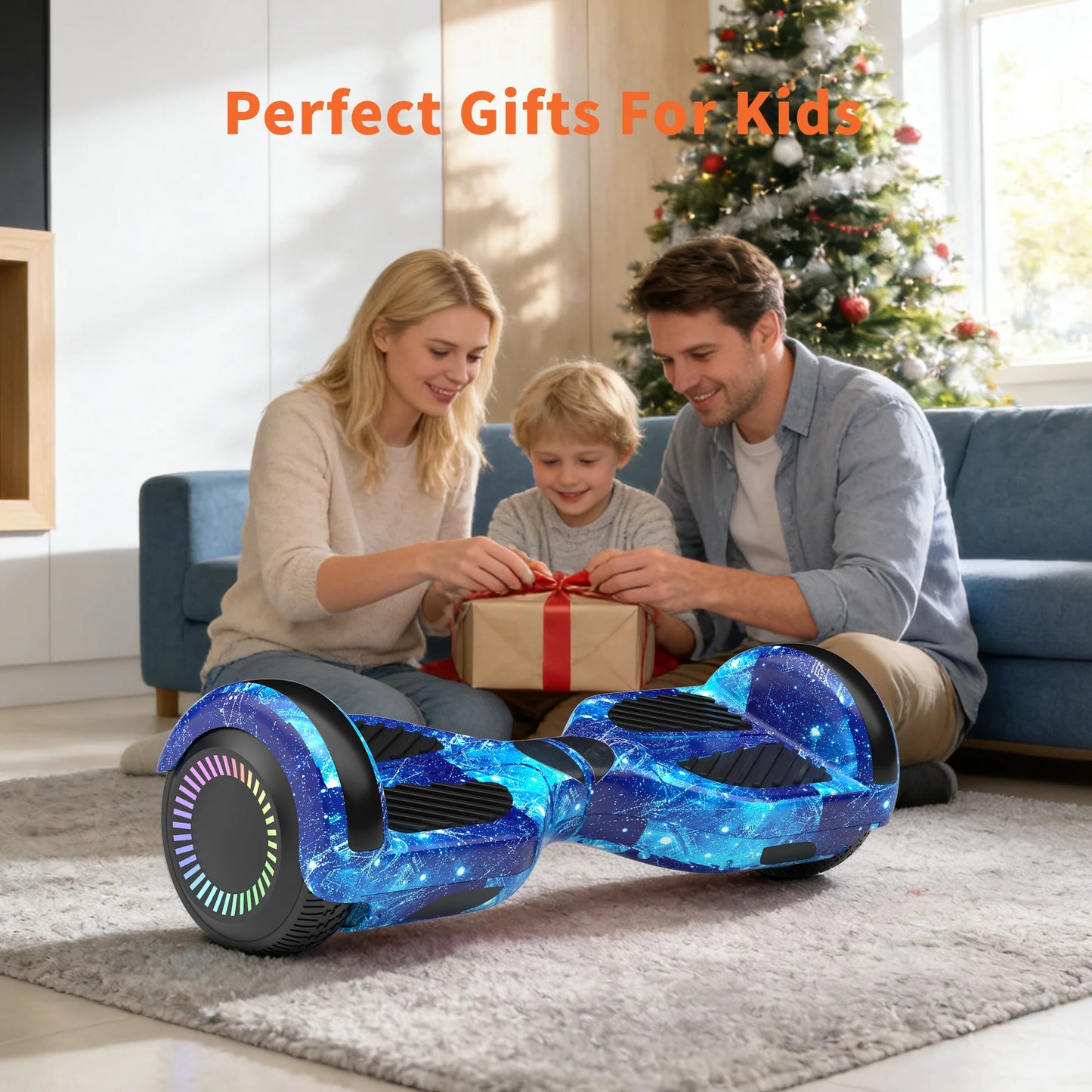 Commugo Self-Balancing Scooter with Bluetooth Speaker, APP Control, LED Lights, All Terrain Hoverboard for Kids Adults, All Ages