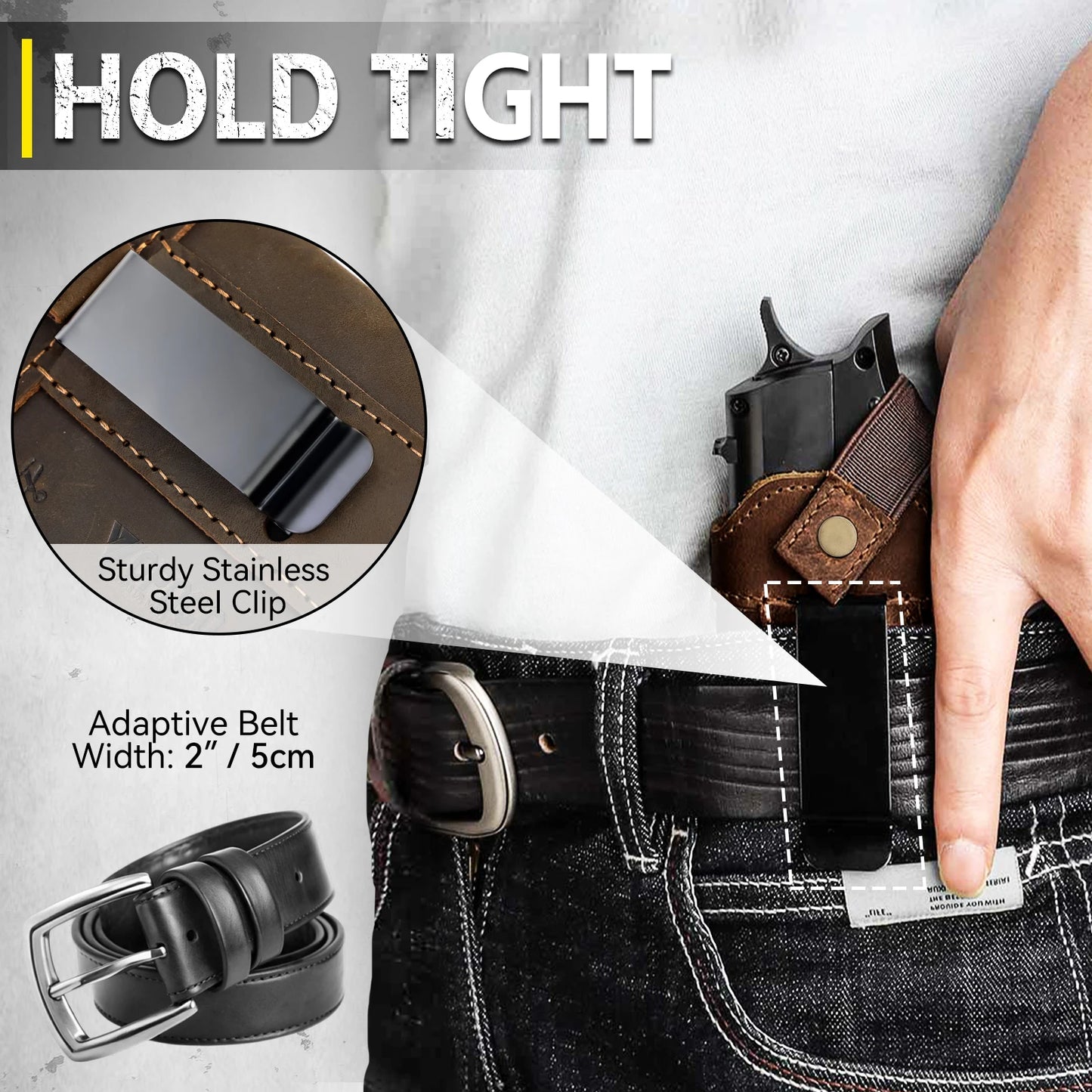 2026 New Genuine Crazy Horse Leather 1911 Holster IWB OWB Concealed Carry Belt Clip Left Right Hand Universal Pistol Holster