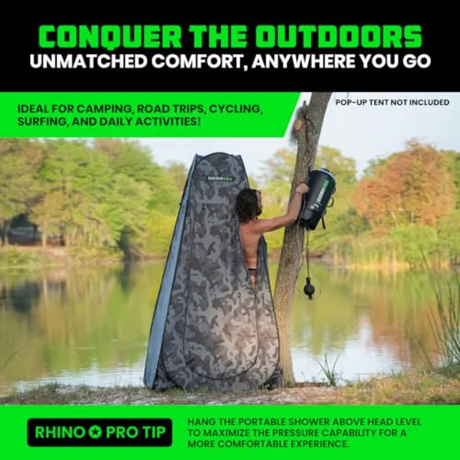 5 Gal/ 20L Portable Solar Camp Shower - Essential for Camping Festivals Overlanding Beach Trips Outdoor Shower and more!