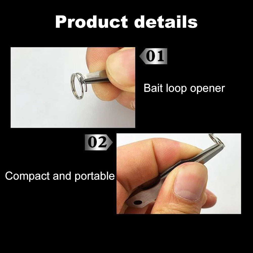 Fishing Line Tweezers Cutter Quick Split Rings Opener Stainless Steel Mini Fishing Pliers Lures Rings Opener Fishing Accessories
