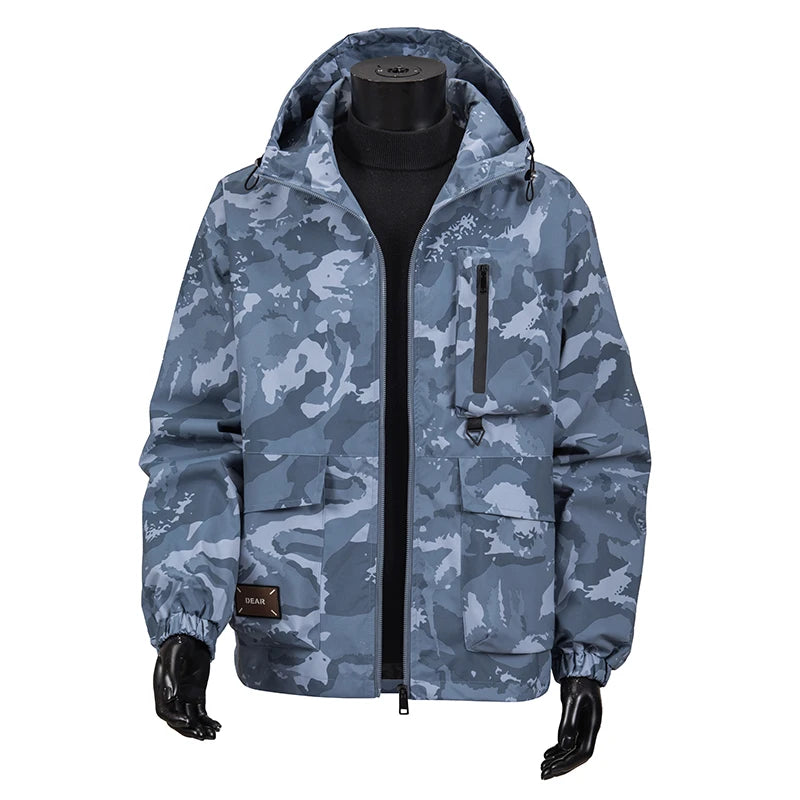 New Spring Autumn Jackets Men's Hooded Camouflage Jacket Fashion Waterproof Jacket Loose Mens Jackets Men's Tactical Jacket