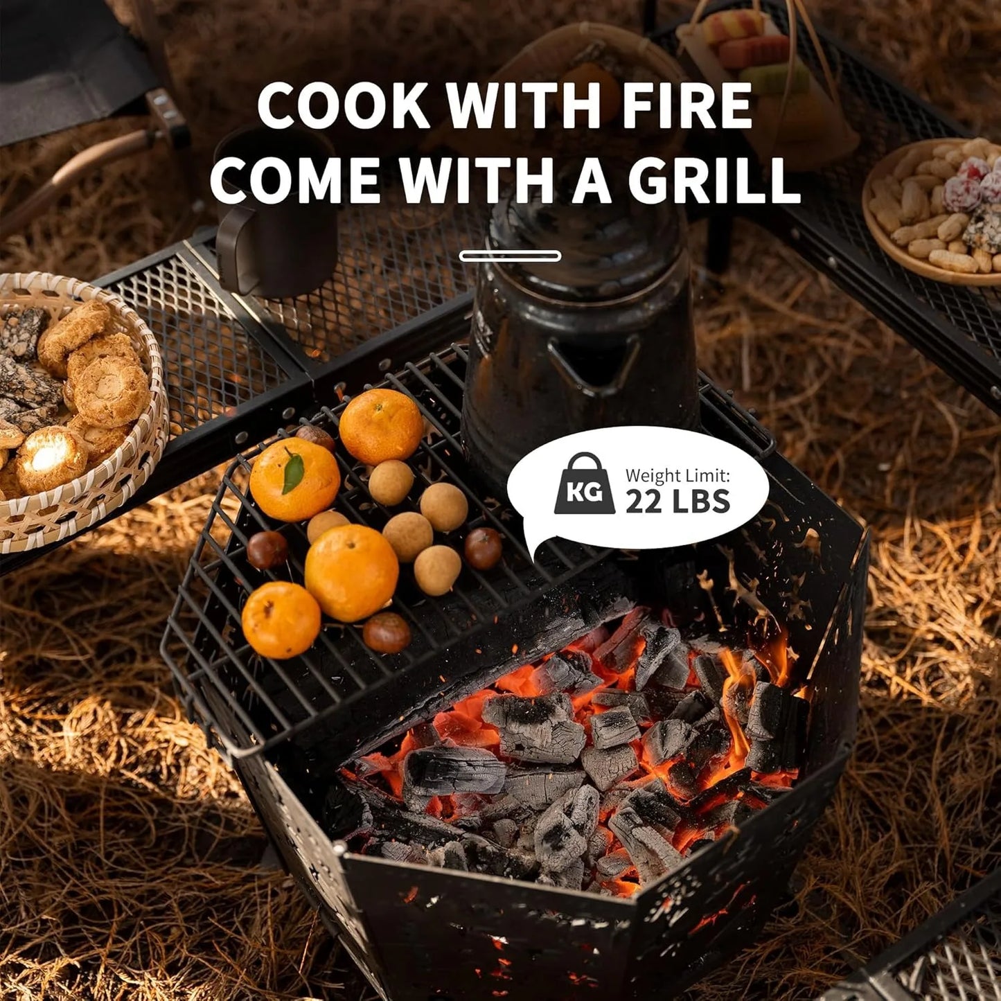 Naturehike Portable Wood-Burning Fire Pit Outdoor Picnic Wood Stove Multi-Fuel Fire Pit Charcoal Grill Burner