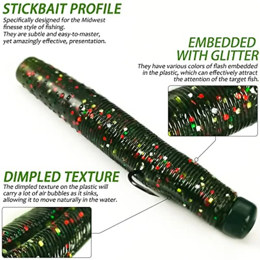 Ned Rig Jig Heads TRD Stick Worms Kit, 60, 35 Pack Ned Rig Lures Mushroom Jigs Finesse Soft Plastic Baits for Bass Fishing Fres