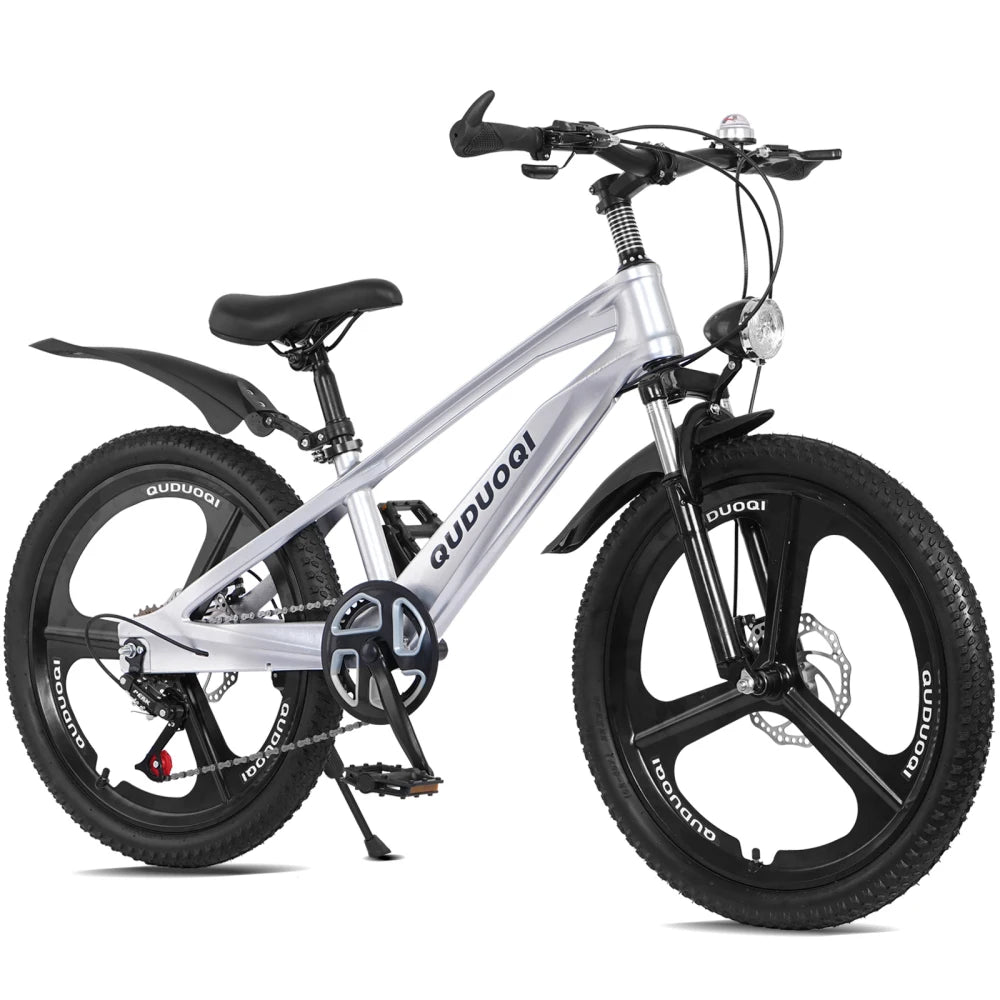 Ye FKZNPJ 20 Inch 7-Speed Kids Mountain Bike with Magnesium Alloy Frame & One-Piece Wheels, Lightweight Bicycle for 8 - 12 Year Old Boys and Girls