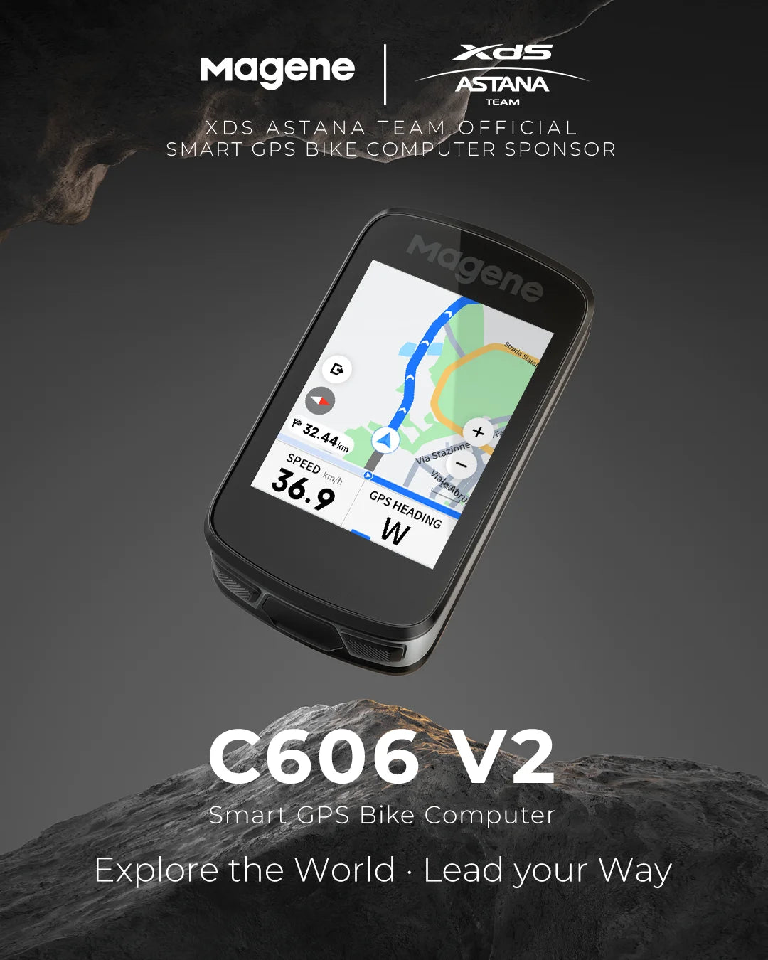 Magene C606V2 Touchscreen GPS Bike Computer 2.8inch Navigation Speedometer Cycling Digital Stopwatch Odometer