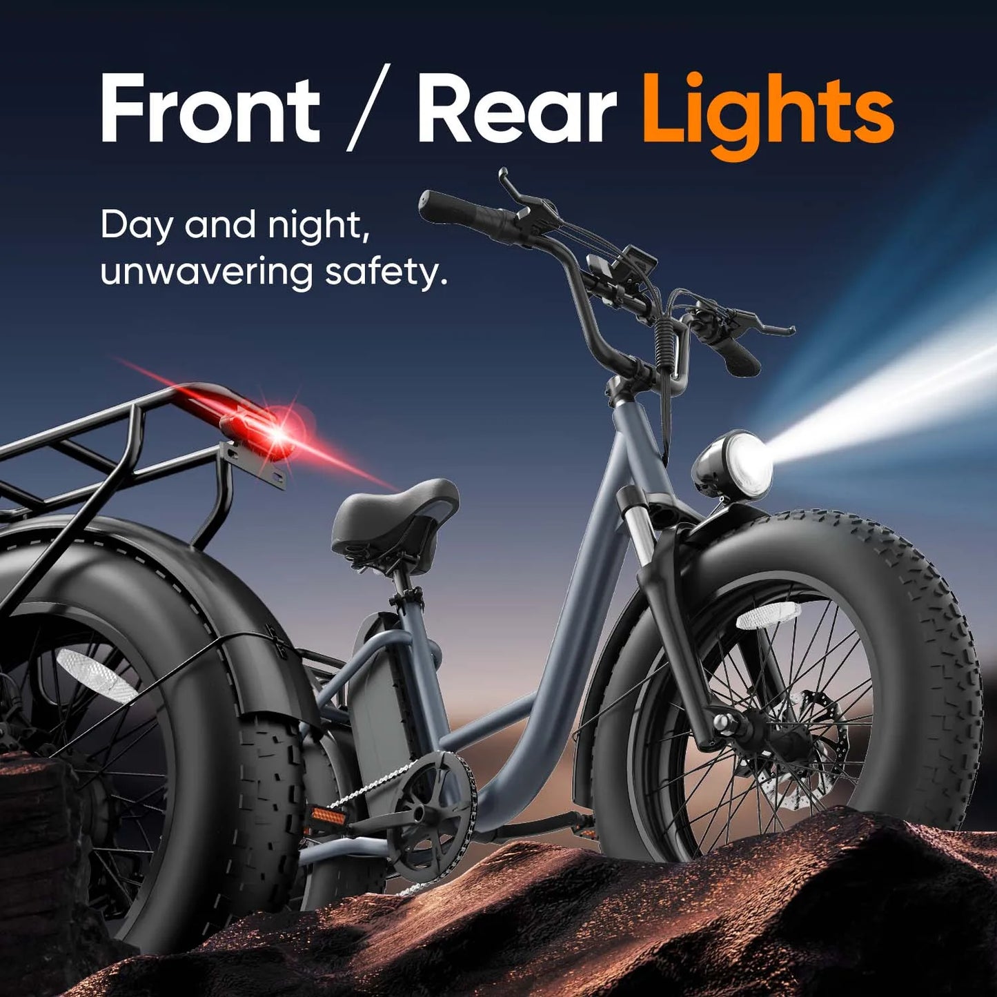 URLIFE E20PRO 20"×4 Fat Tire Ebike Adults 1500W 48V 15.6Ah Battery Front Suspension LCD Display All-Terrain Electric Bicycle