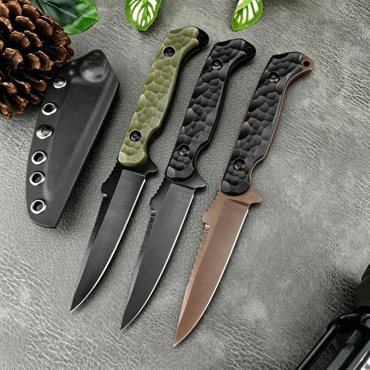 High-hardness Fixed-blade Knife with Sheath, 7Cr13Mov Blade, Nylon Fiber Handle, Survival, Camping, and Outdoor Knife, Jungle Carry, Adventure, Cutting, Rescue, Mountaineering, and Hiking Tool—perfect As A Gift