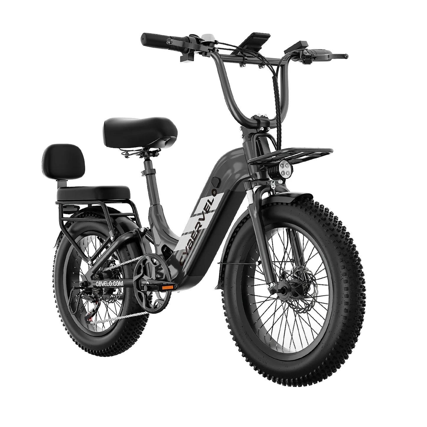 1500W Peak Step-Thru Off-road E-bike, 48V 20AH Built-in Battery , 30MPH Long Range 7-Speed Shift 20"x4.0" Fat Tire EK12&EK8