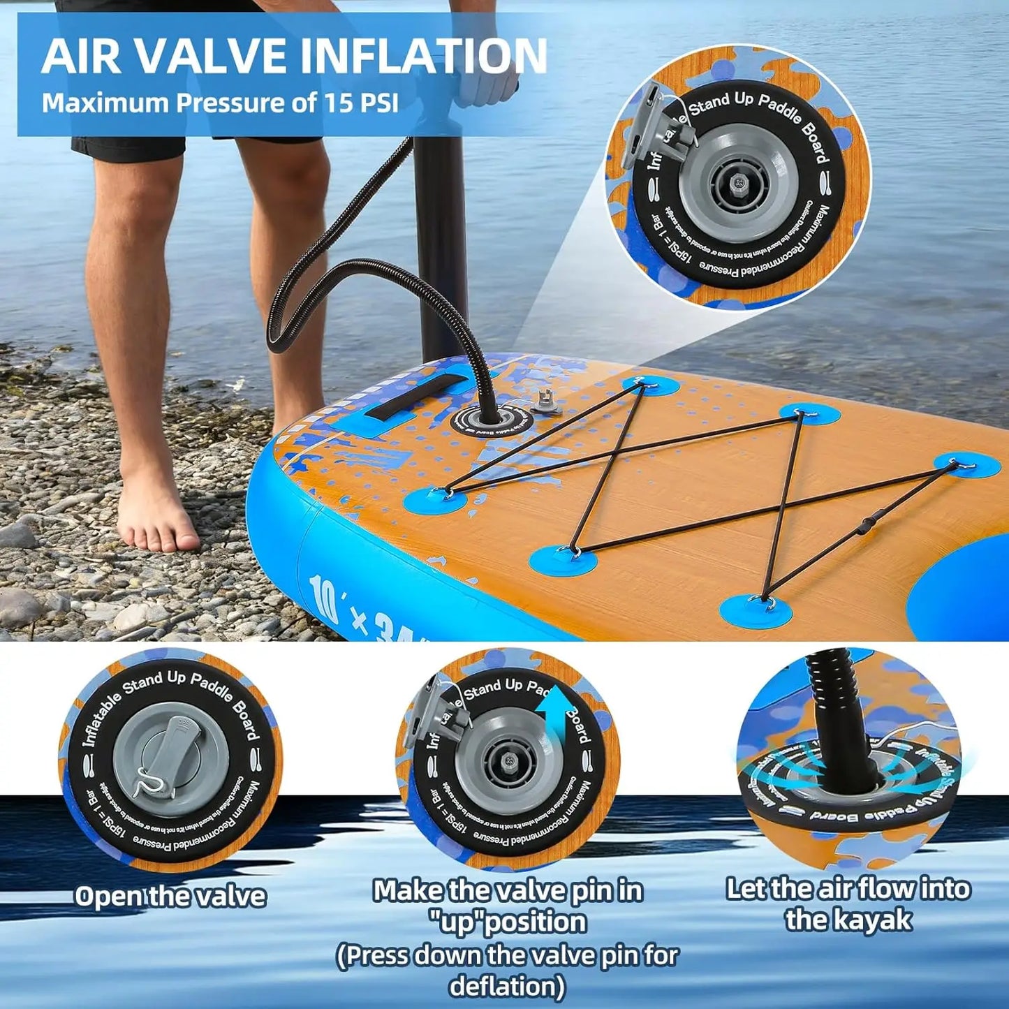 Inflatable Kayak with Detachable Seat,10'x34''x8''Stand Up Paddle Board for Adults & Youth,SUP-Kayak Set for, Customized