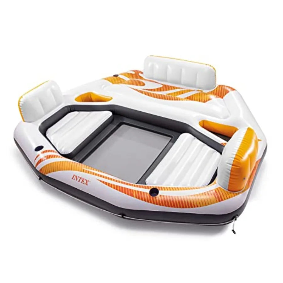Vista Island Inflatable Raft Float Outdoors 94x81x20 Blue Durable PVC Material Lightweight for Pool Lake Beach Recreation