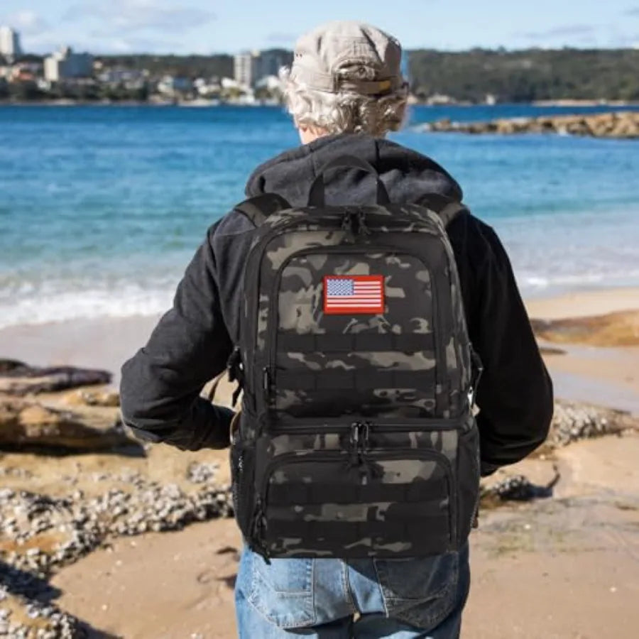 Tactical Double Deck Cooler Backpack for Men Lunch Backpack with 2 Compartment Soft Cooler Bag