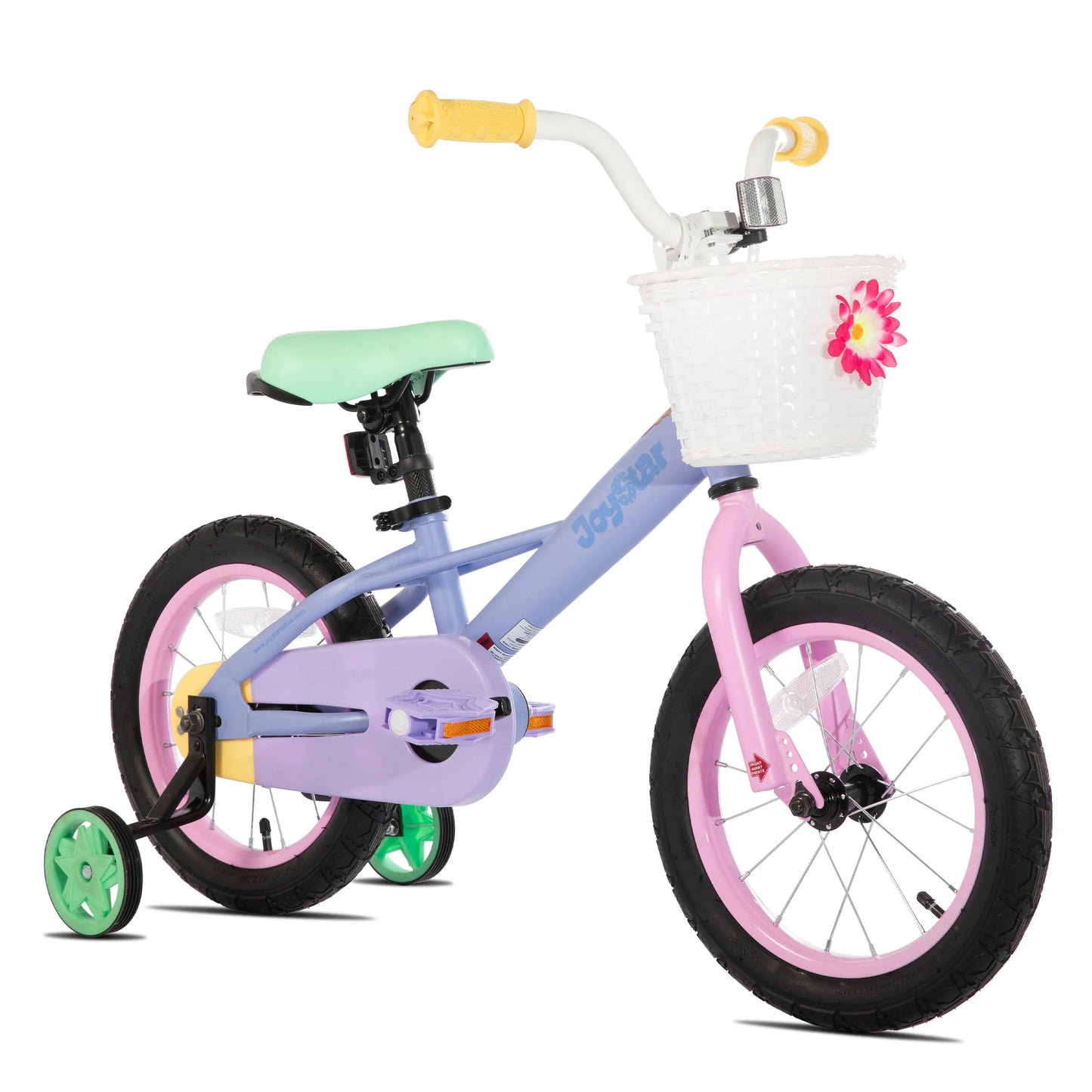 JOYSTAR Macaroon Kids Bike 12-18 Inch Training Wheels Basket Rainbow Colors for Girls 2-9 Years Toddler Bicycle Children's Cycling