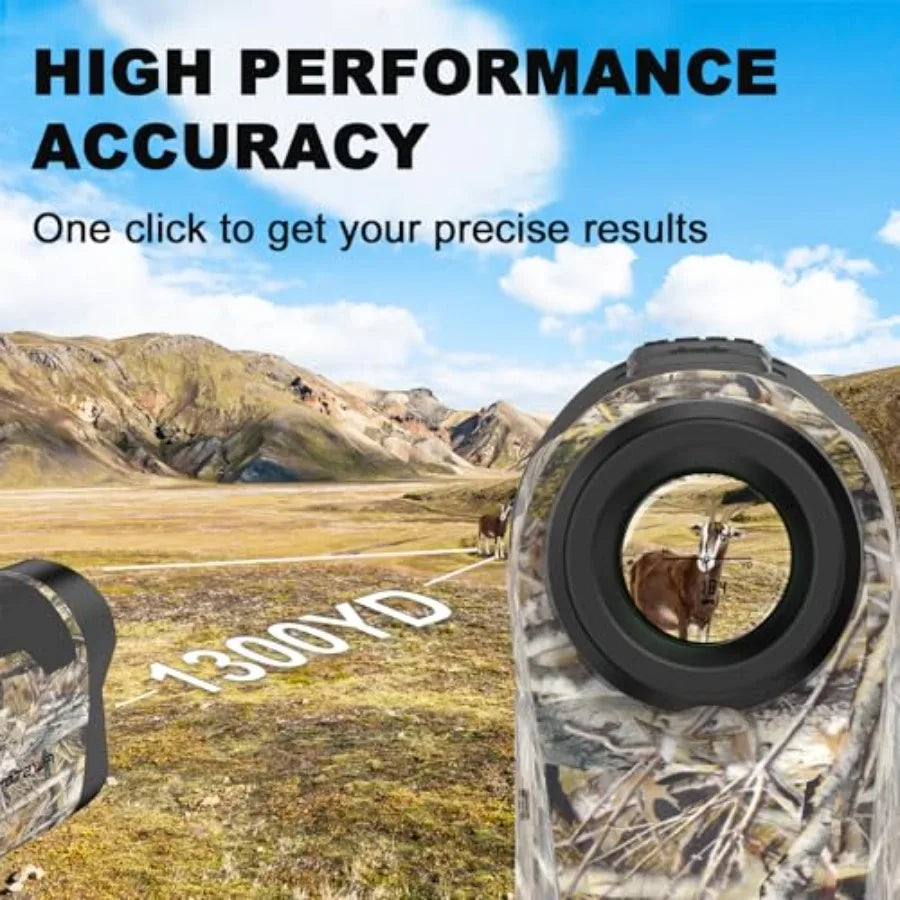Precision Laser Rangefinder for Golf Hunting 800/1000/1300m Range 6X Magnification Flagstick Locking with Flash Prompt Slope Co