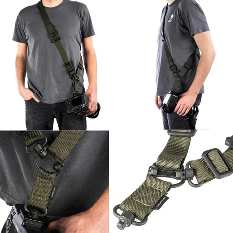 Adjustable MS4 Rifle Sling Gun QD Metal Strap Swivel Tactical Nylon 2 Points Multi Mission Release Airsoft Hunting Access