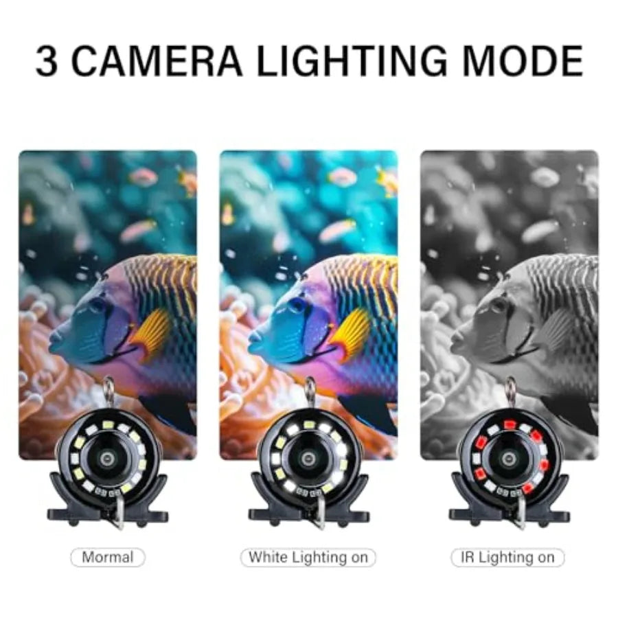 Underwater Fishing Camera with 5 LCD Monitor, Portable Fish Finder for Ice Fishing, Lake, Sea, Boat, Kayak Waterproof IP68, Bui