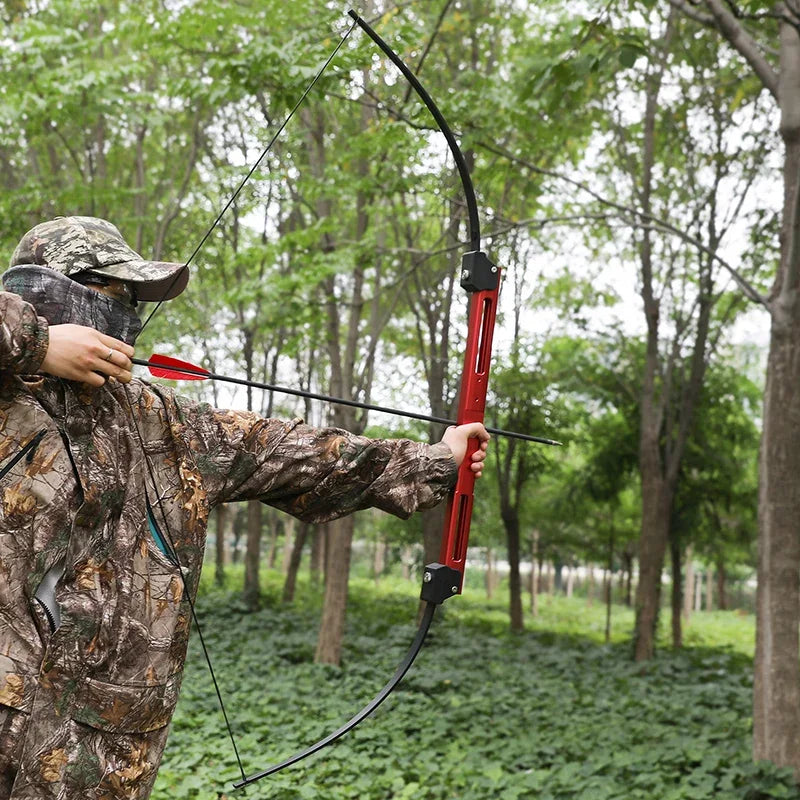 58 Inch Archery Takedown Folding Longbow Lightweight Aluminum Handle 25/35/40/50/60Lbs Left & Right Hand Target Hunting Bow