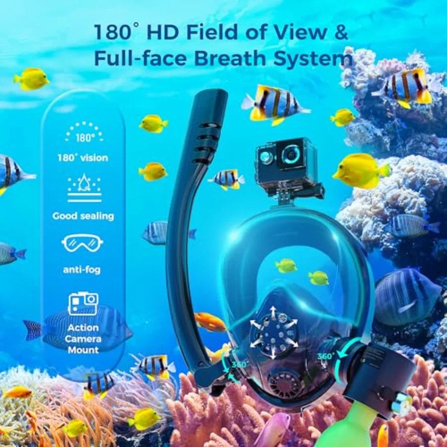 Snorkeling mini scuba tank 0.5L aluminum diving cylinder with full-face mask underwater breathing system black DOT-certified li
