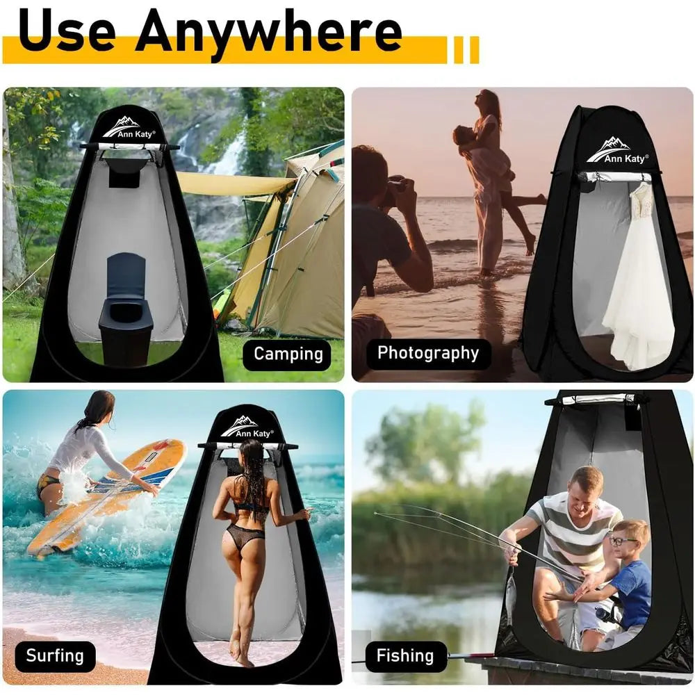 Portable Toilet with Pop Up Privacy Tent,XL Large Portable Toilet for Adults, Outdoor Camping Shower Tents Changing Room Emergen