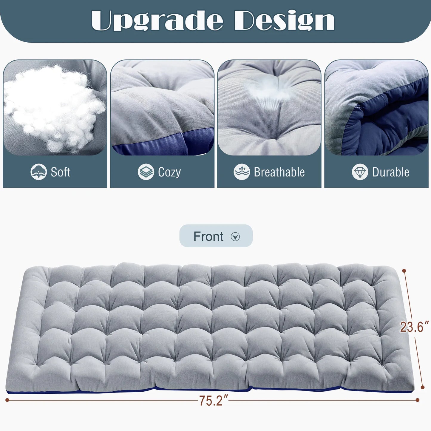 Folding Reclining Cot Outdoor Beach Patio Chaise Lounge Chair Pool With Blue Pad