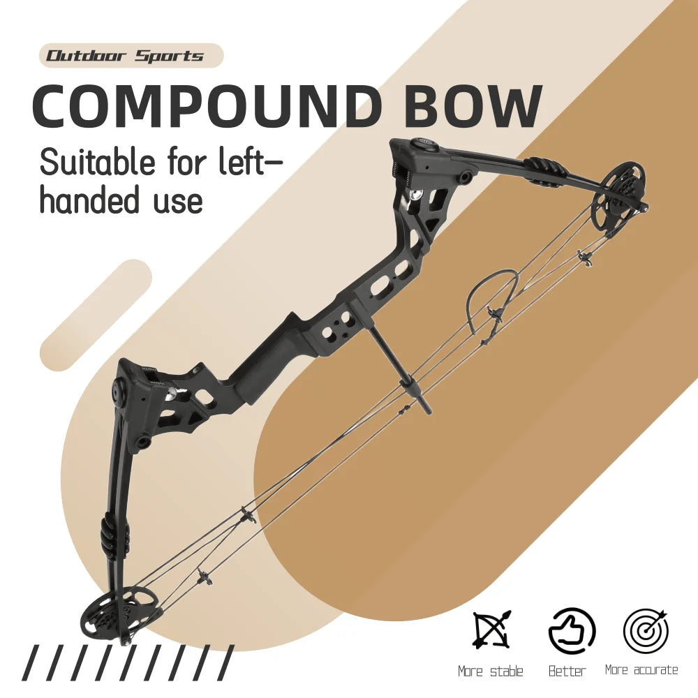 Archery Bowfishing Kit 20-70lbs Compound Bow 320FPS 80% Let-off Right Left Hand with Fishing Reel and Arrows Set