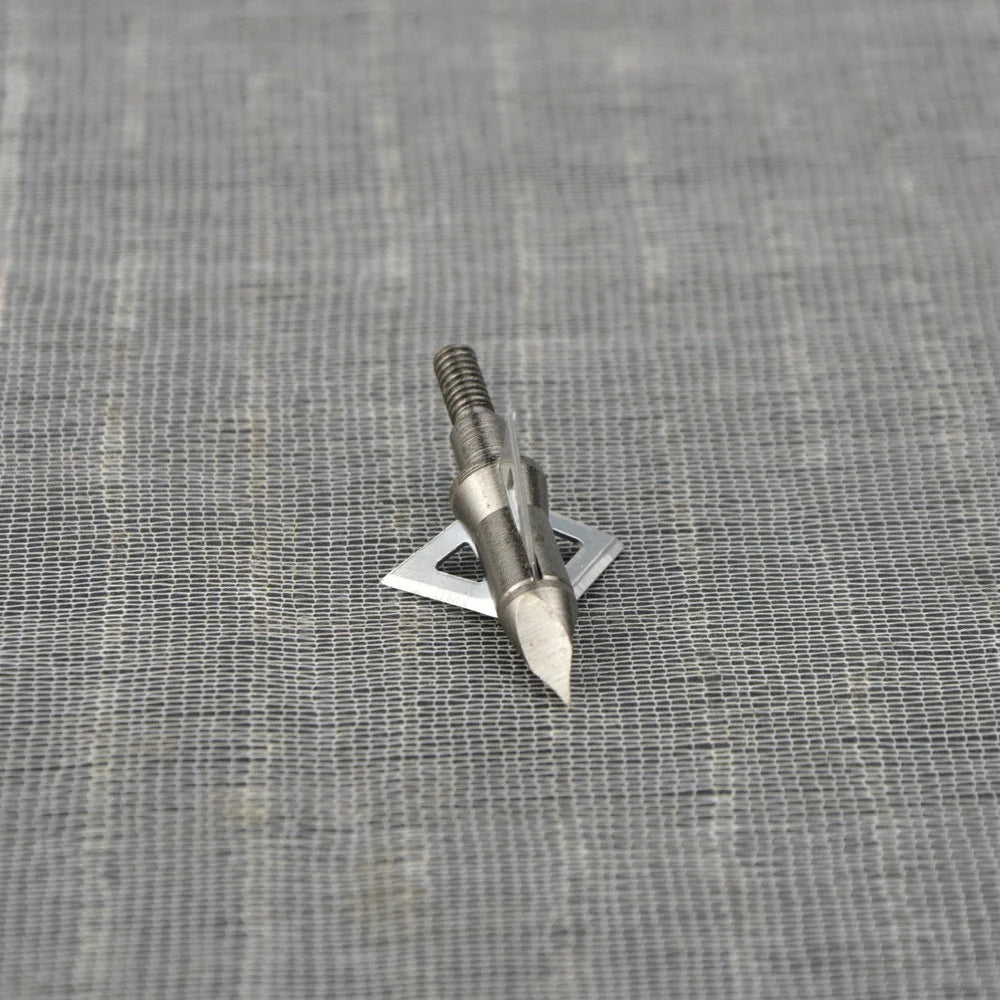 Archery Arrowhead12Pcs 100Grain 3 Blades Stainless Steel Broadheads Screw-in Tips for Compound Recurve Crossbow Hunting Shooting Target Practice Sports Accessories