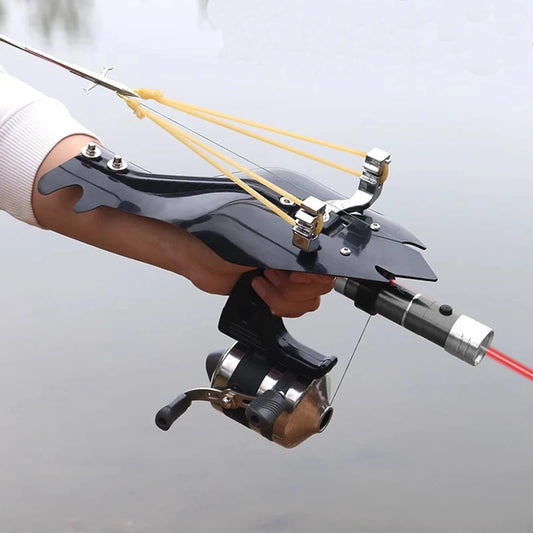 Outdoor slingshot set, precise outdoor jungle hunting catapult, including fishing wheel, ideal kit for outdoor fishing