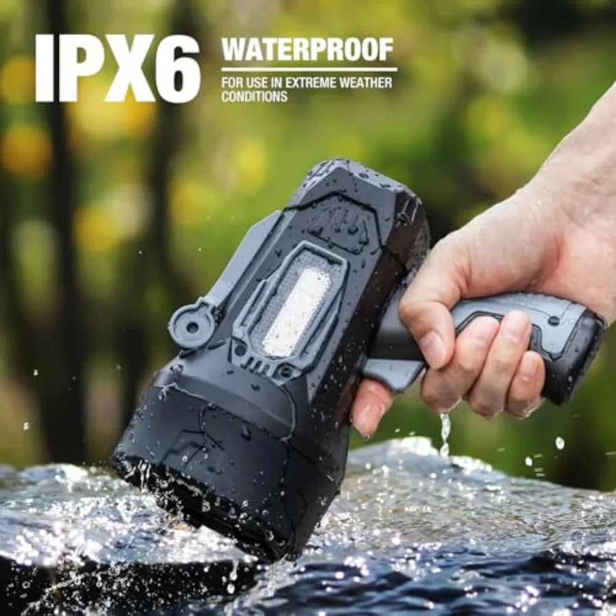 Rechargeable Spotlight 2000000 Lumens Super Bright Spot Light LED Handheld Spotlights Flashlight with 3 Color Lenses and Foldab