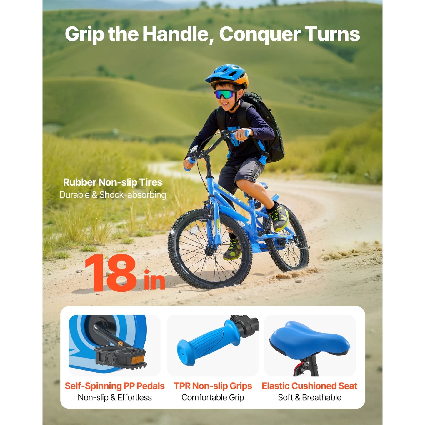 14/16/18in Kids Bike BMX Style Children Bicycle with Training Wheels Toddler Bike for Boys & Girls Learning to Ride