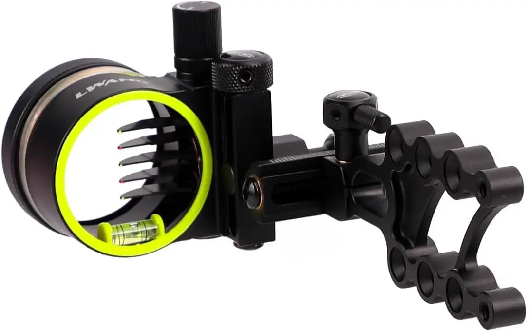 Compound Bow Sight 5Pin 0.019" Fiber Optic Adjustable Alloy Right Hand for Hunting Target Shooting Outdoor Accessories