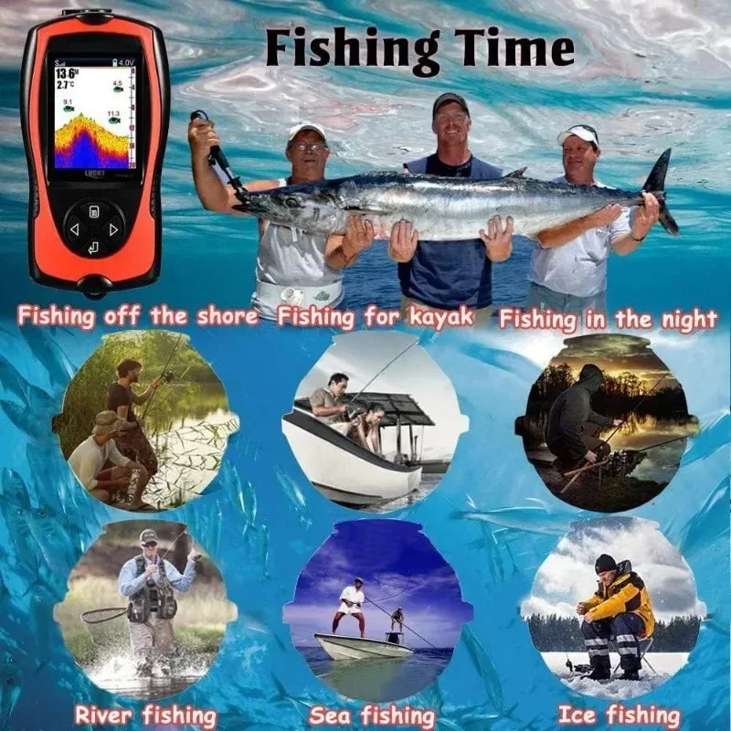 Furniture.Popular.Portable Fish Finder Handheld Kayak Fish Finders Wired Fish Depth Finder Sonar Sensor Transducer for Boat Fish