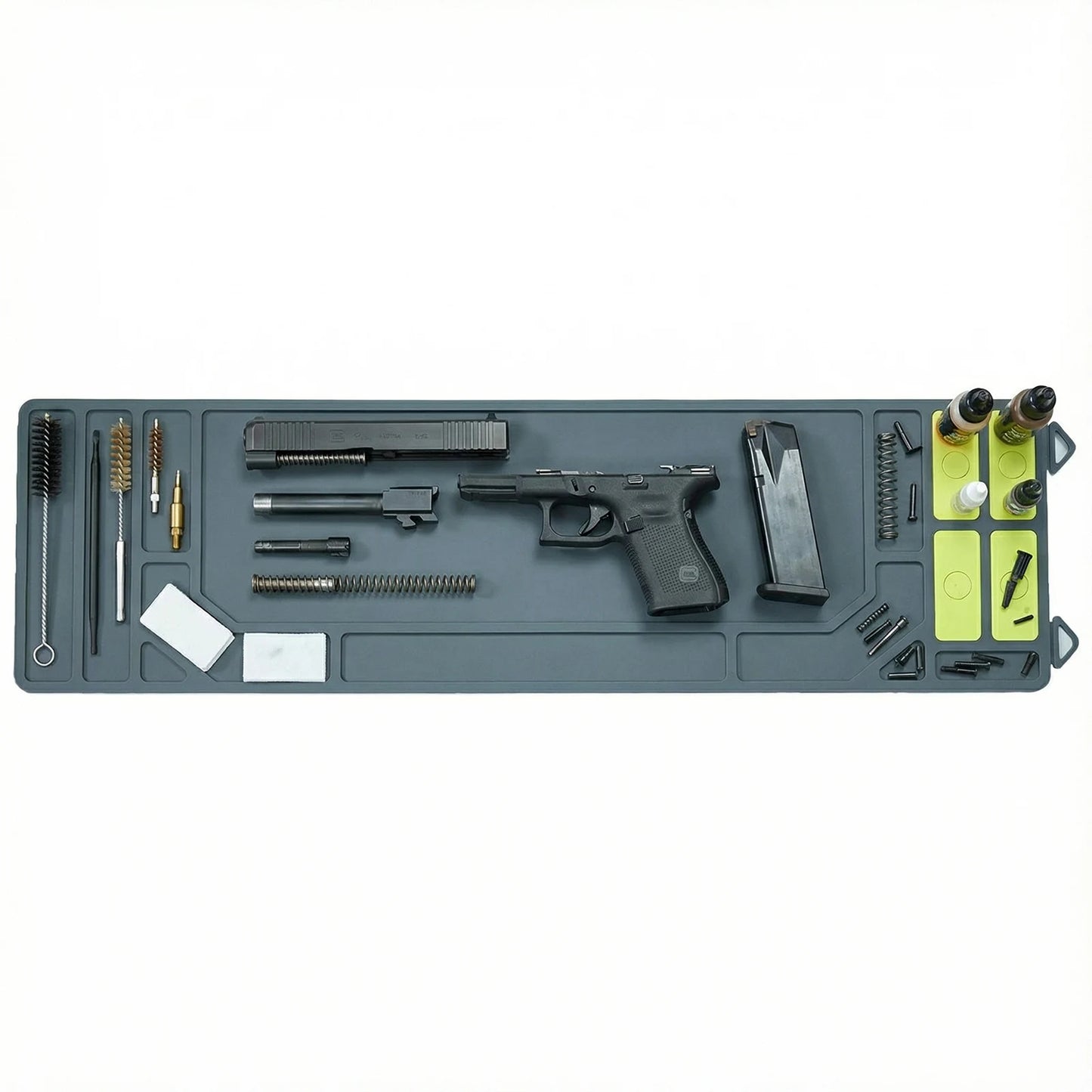 Gun Cleaning Mat 36x10inch with Organizer Parts Tray Anti-Slip Rubberized Workbench Mat Extra Large for Rifle Shotgun Pistol