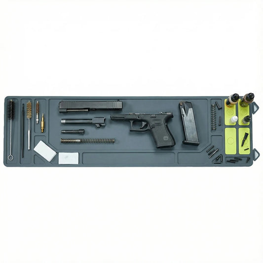 Gun Cleaning Mat 36x10inch with Organizer Parts Tray Anti-Slip Rubberized Workbench Mat Extra Large for Rifle Shotgun Pistol