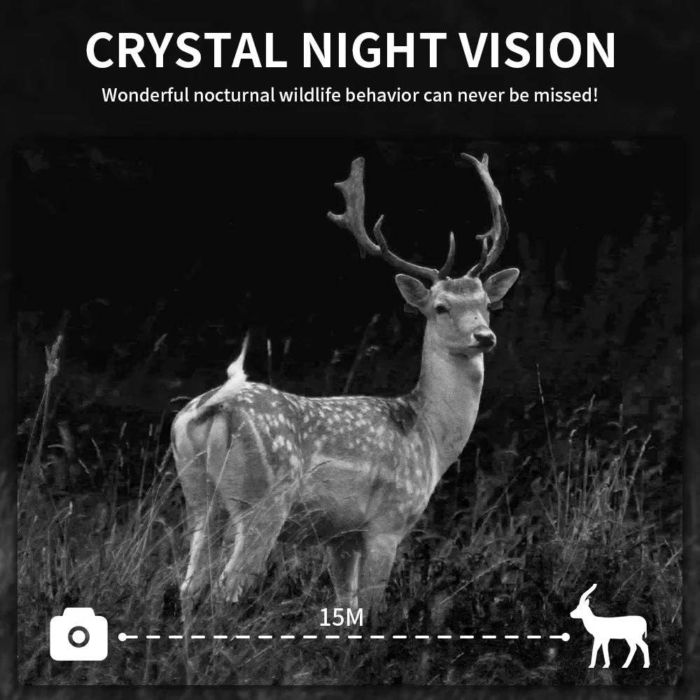 Solar Wildlife WiFi Cameras 60MP 4K Video Trail Camera App Control 0.2s Motion Activated Hunting Monitoring with 5200mAh Battery