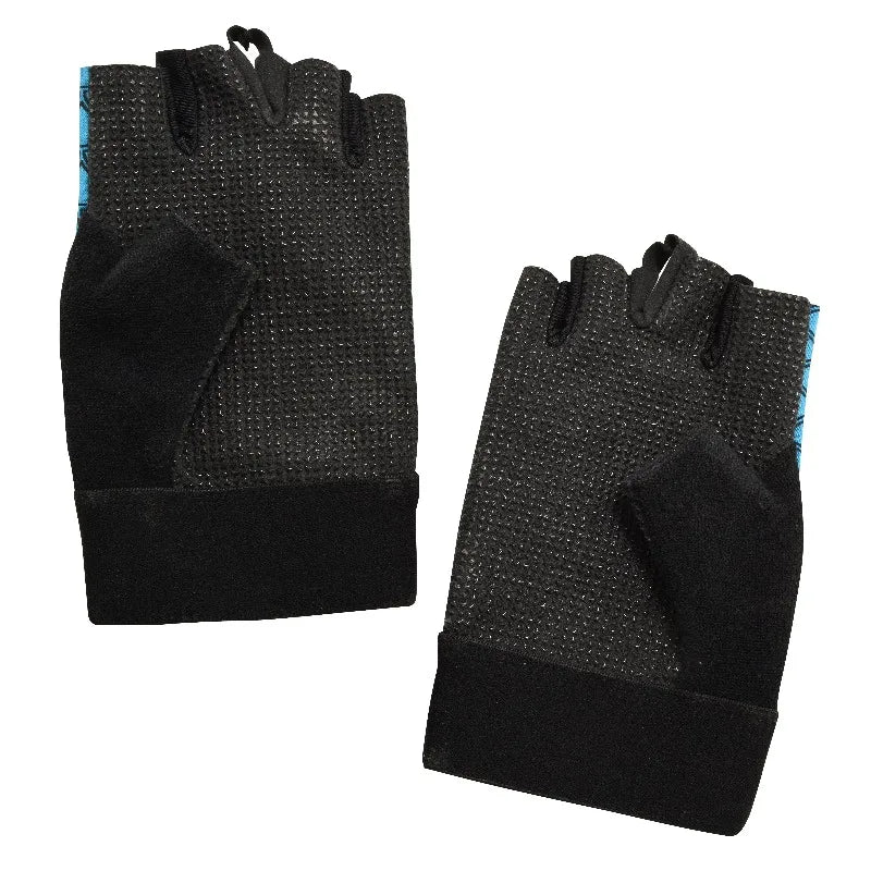 Cool & Dry Fingerless Fishing Gloves, Blue and Black, Unisex, One Size, 1-Pair
