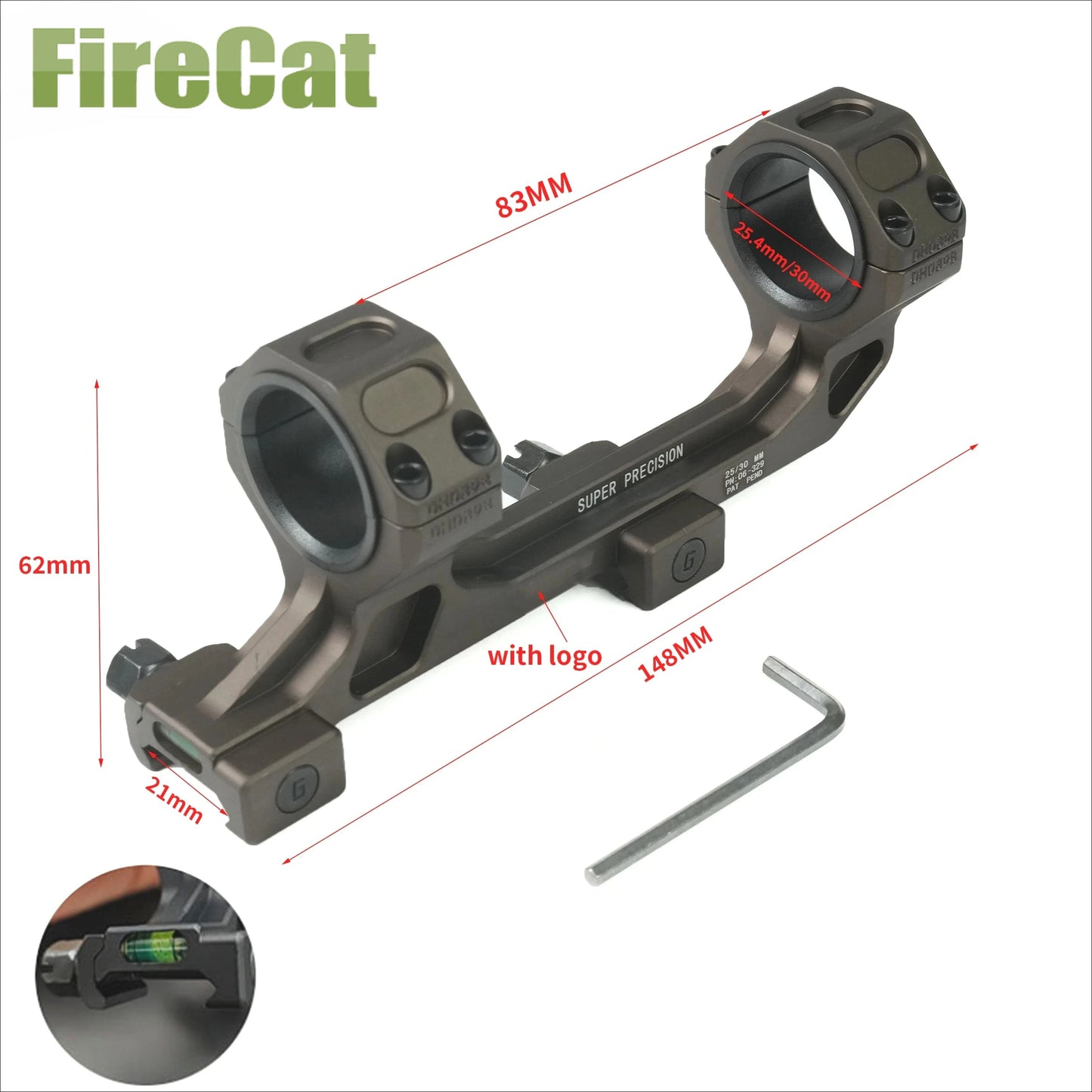 US Warehouse Tactical GEISSE Rifle Scope Mount Rings Optical Sight Rifle Scope Cantilever 25.4mm/30mm AR15 Bracket for 20mm Rail