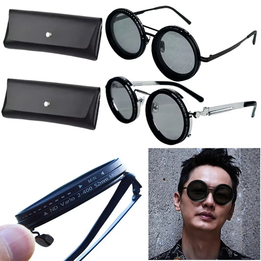 Fishing Rounded Polarized Glasses ND Filter Lenses Retro Glasses Polarized Sunglasses for Men Driving Fishing