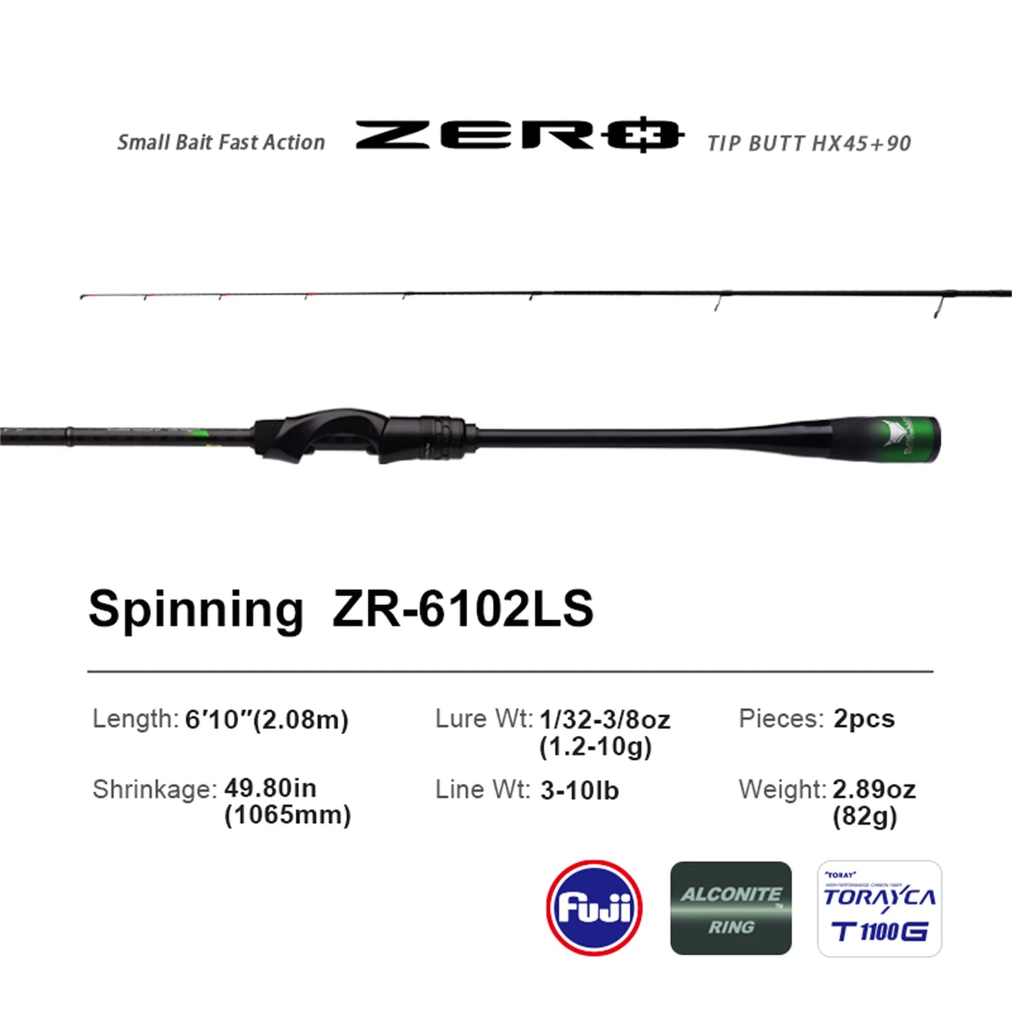 PURELURE Zero Small Bait Light High Carbon Long Casting Rod for Rock Fishing Spinning Trout BFS Casting UL Stream Bass