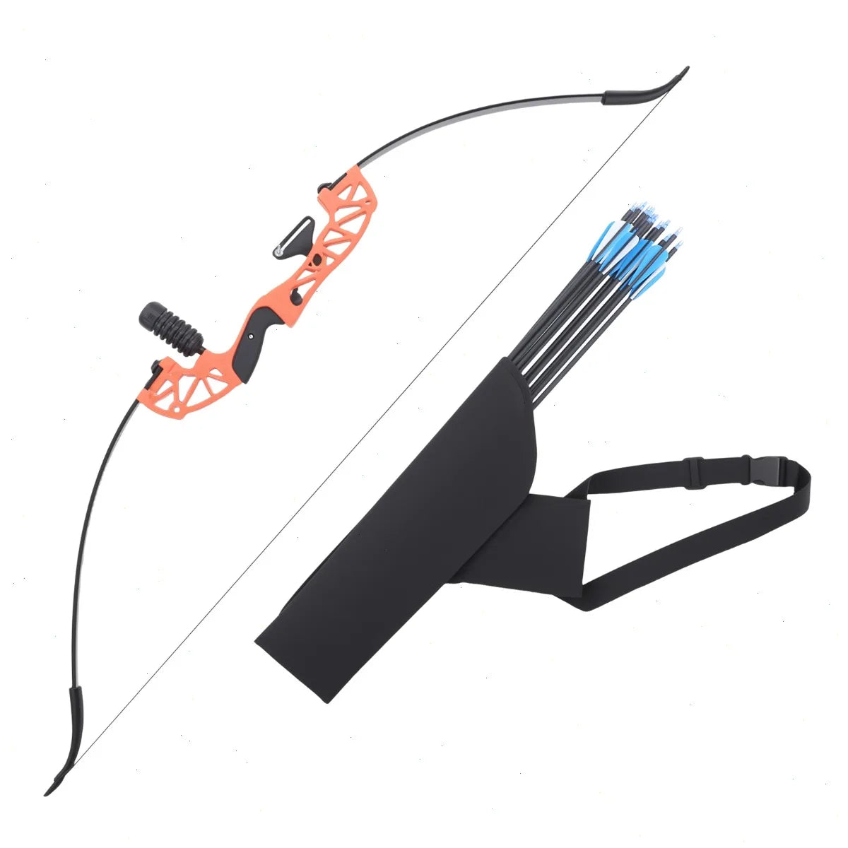 Recurve Bow and Arrow Set, Archery Compound Bow Set, Right Handed, Magnesium Aluminum Alloy, Durable, Anti Rust, for Target Practice Hunting Training