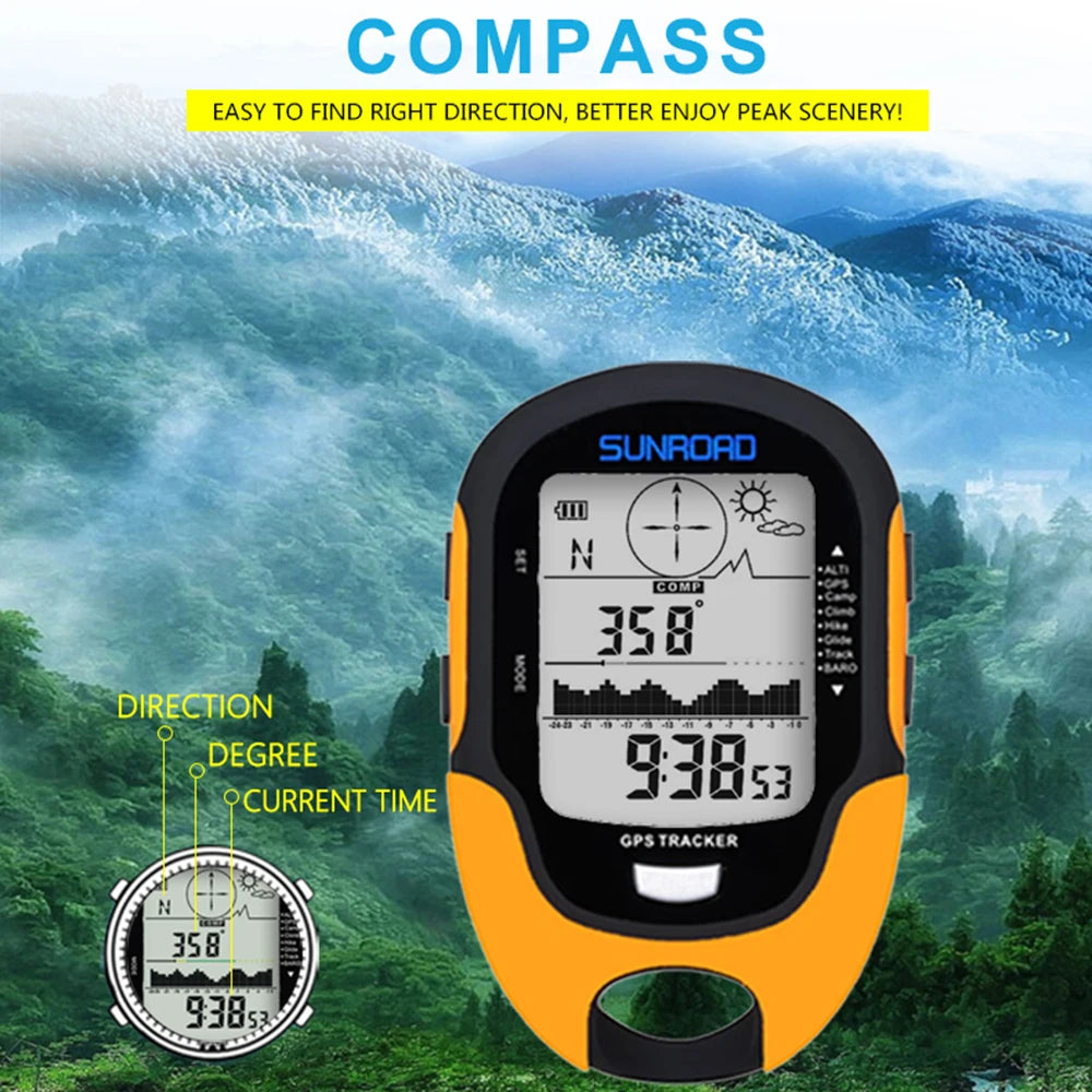 Sunroad FR500 Multifunction LCD Digital Altimeter Barometer Compass Thermometer Hygrometer Weather Forecast LED Torch